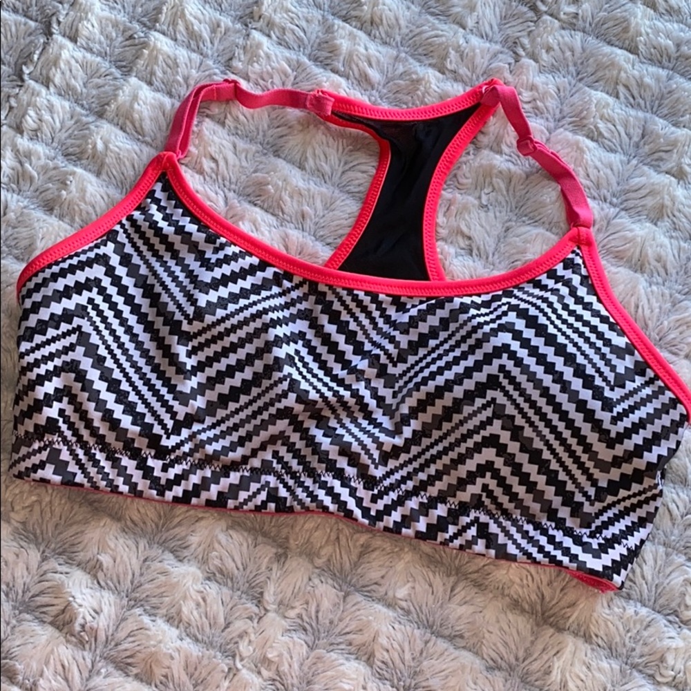 Sports Bra with hot pink accent color!